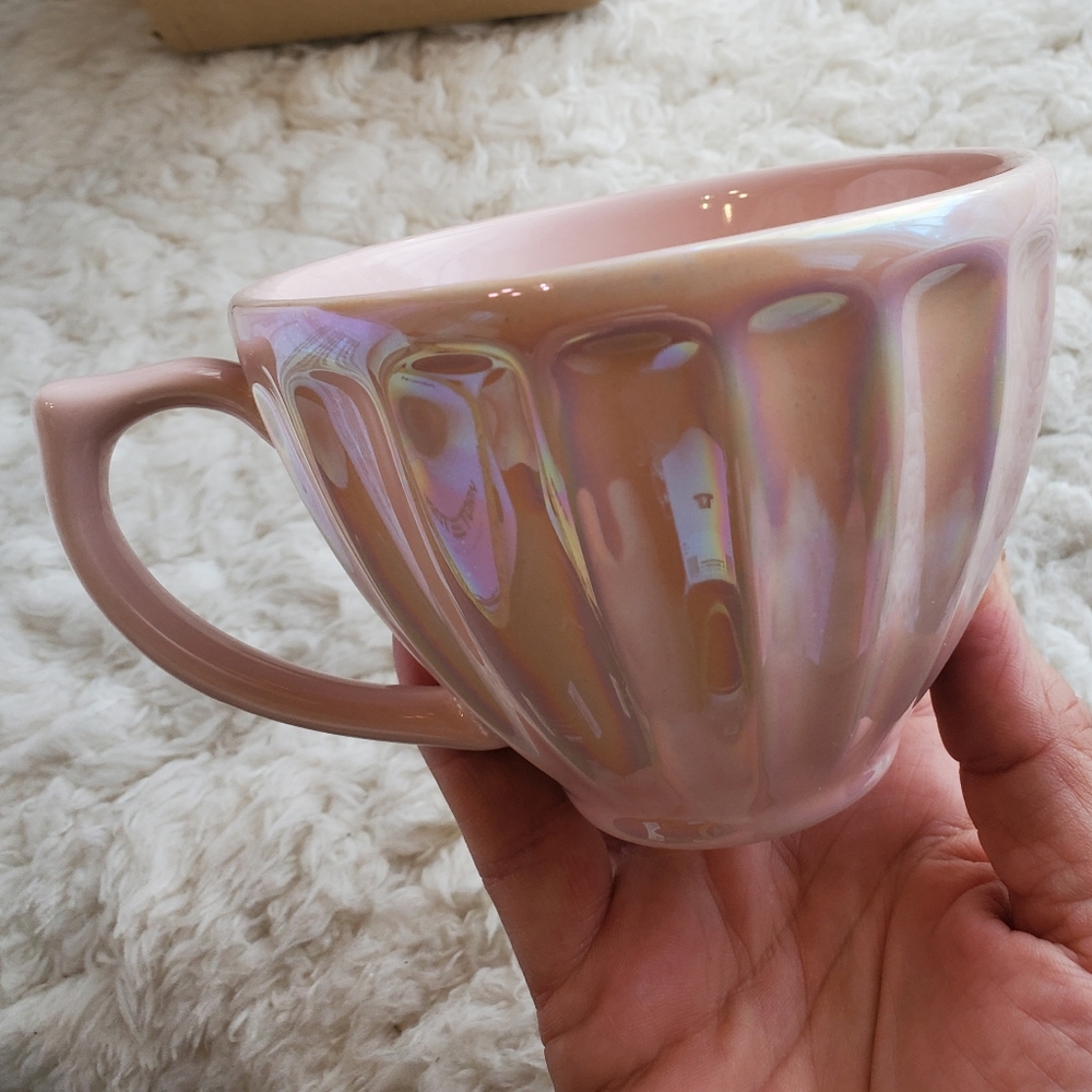 Anthropologie Lustre Latte - pink irridescent cup - Picture 3 of 10
